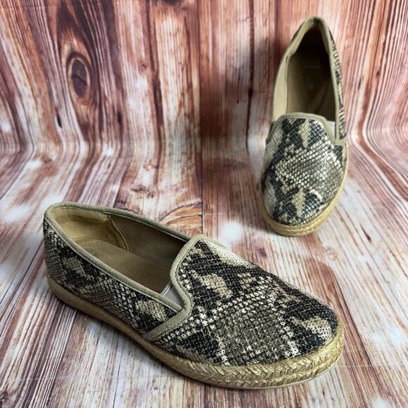 Clarks Shoes - Clarks AZELLA MAJOR Womens Size 9.5 M Snakeskin Espadrille Loafers Flats Shoes